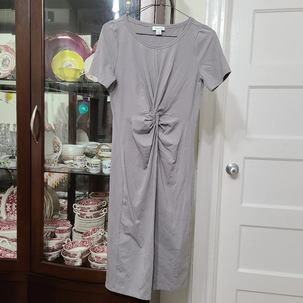 NWOT Sundance Journeys Joy Front Knot Dress Size XSmall in Titanium Color - Picture 4 of 8